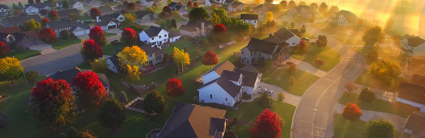 row of suburban homes